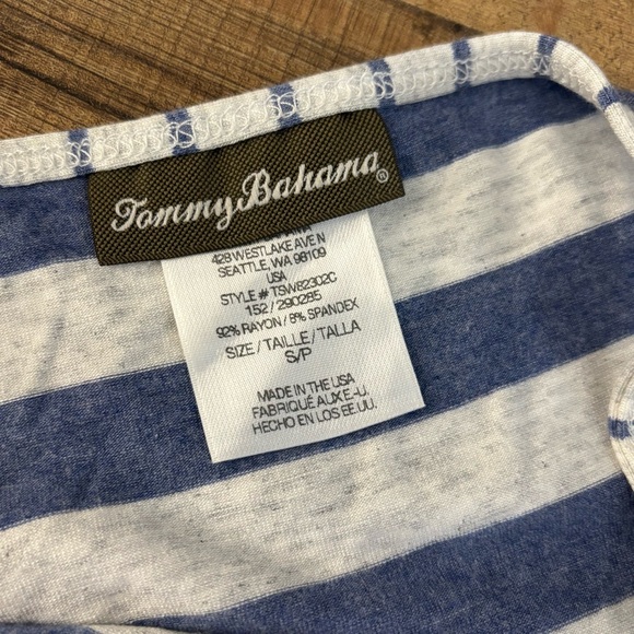 Tommy Bahama Sleeveless V Neck Chevron Maxi Dress Blue Grey - Picture 3 of 7